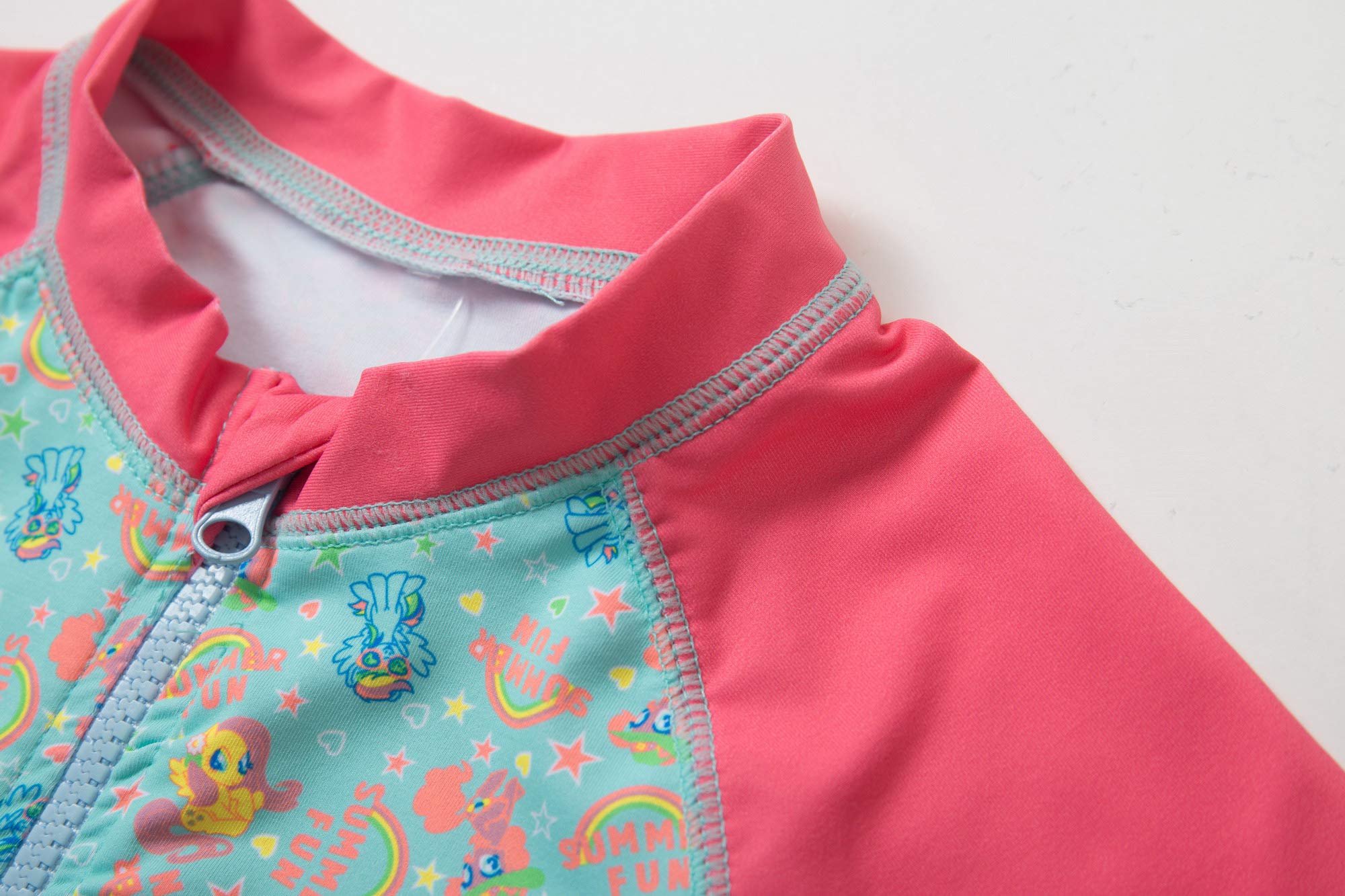 BONVERANO Bébé Maillot de Bain Une pièce à Manches Longues pour bébés Filles Protection UV 50+ One Zip