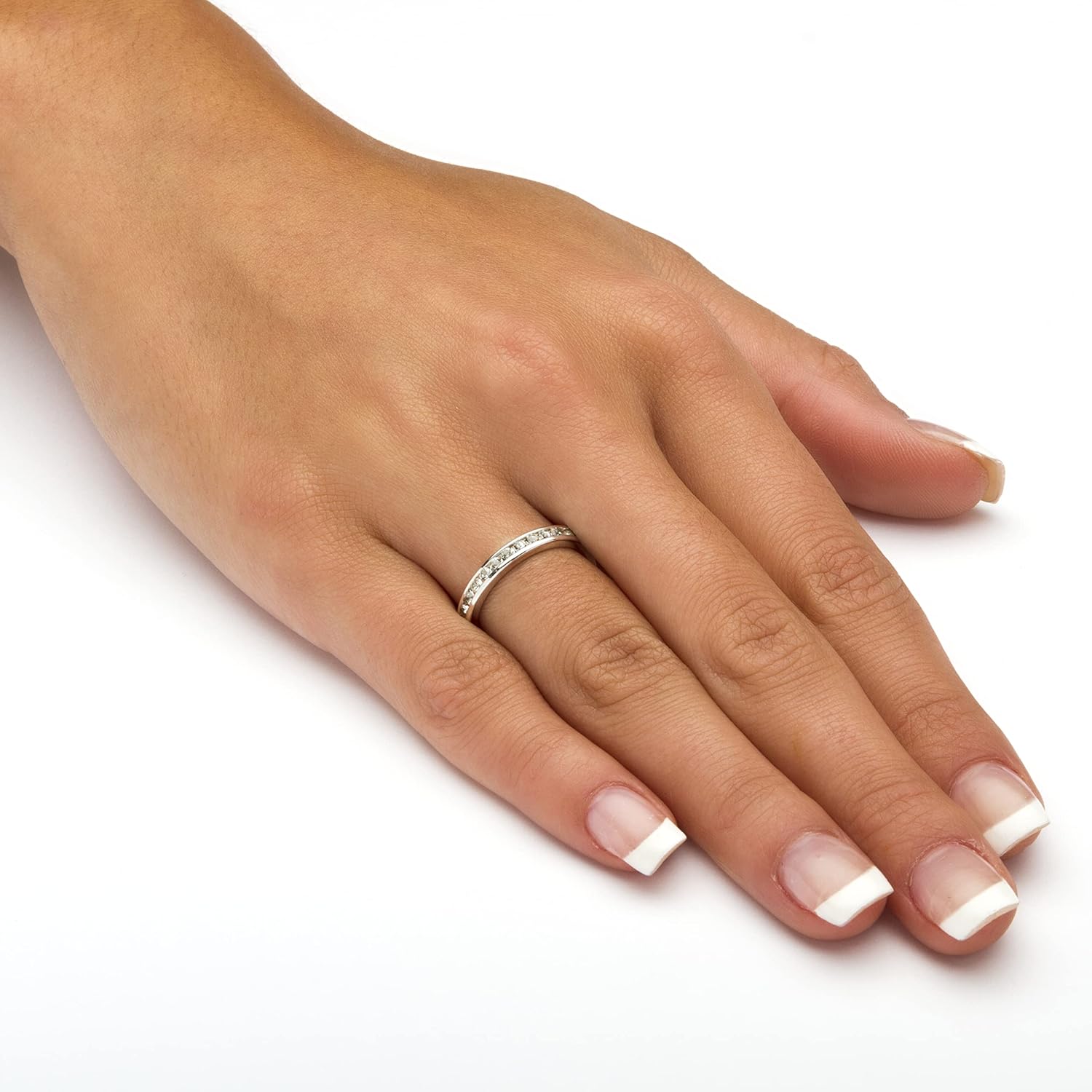 Palm Beach Jewelry Simulated Birthstone Silver Eternity Band