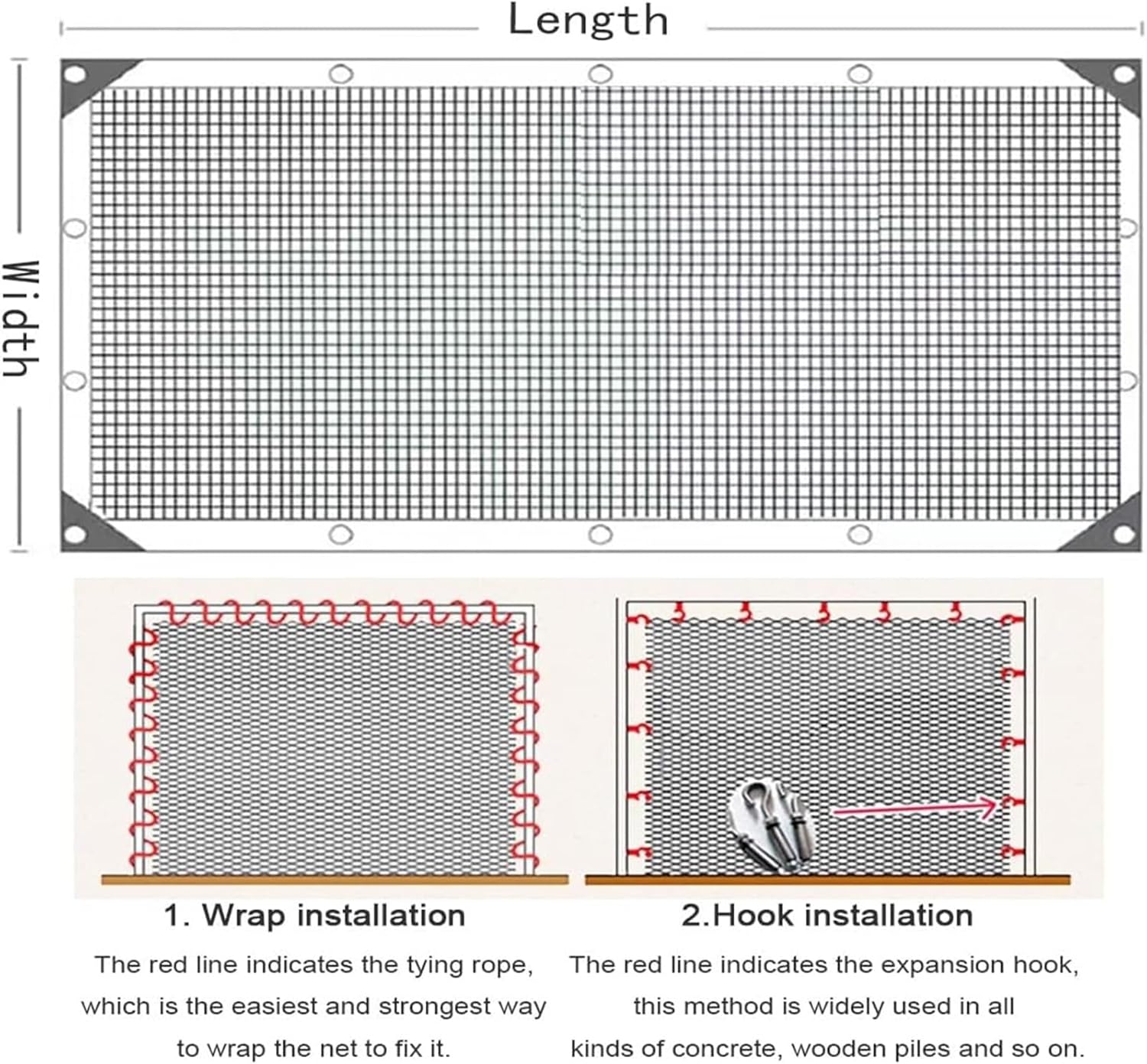 Exterior Guardrail Net for Stair Balcony Exterior Guardrail Net for Stair Balcony Stair Rope Net,Safety Netting for Railings Outdoor Garden Netting(2X6m)