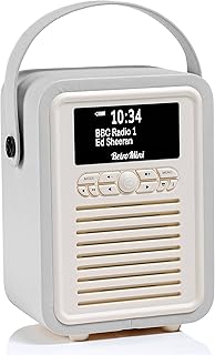 VQ Retro Mini DAB Radio with Bluetooth, Radio Alarm Clock with FM supportability. Mains and Battery Powered Portable DAB/DAB+ Digital Radio