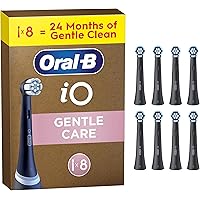 Oral-B Testine di Ricambio iO Gentle Care Nere, 8 Testine Oral B per Spazzolino Elettrico