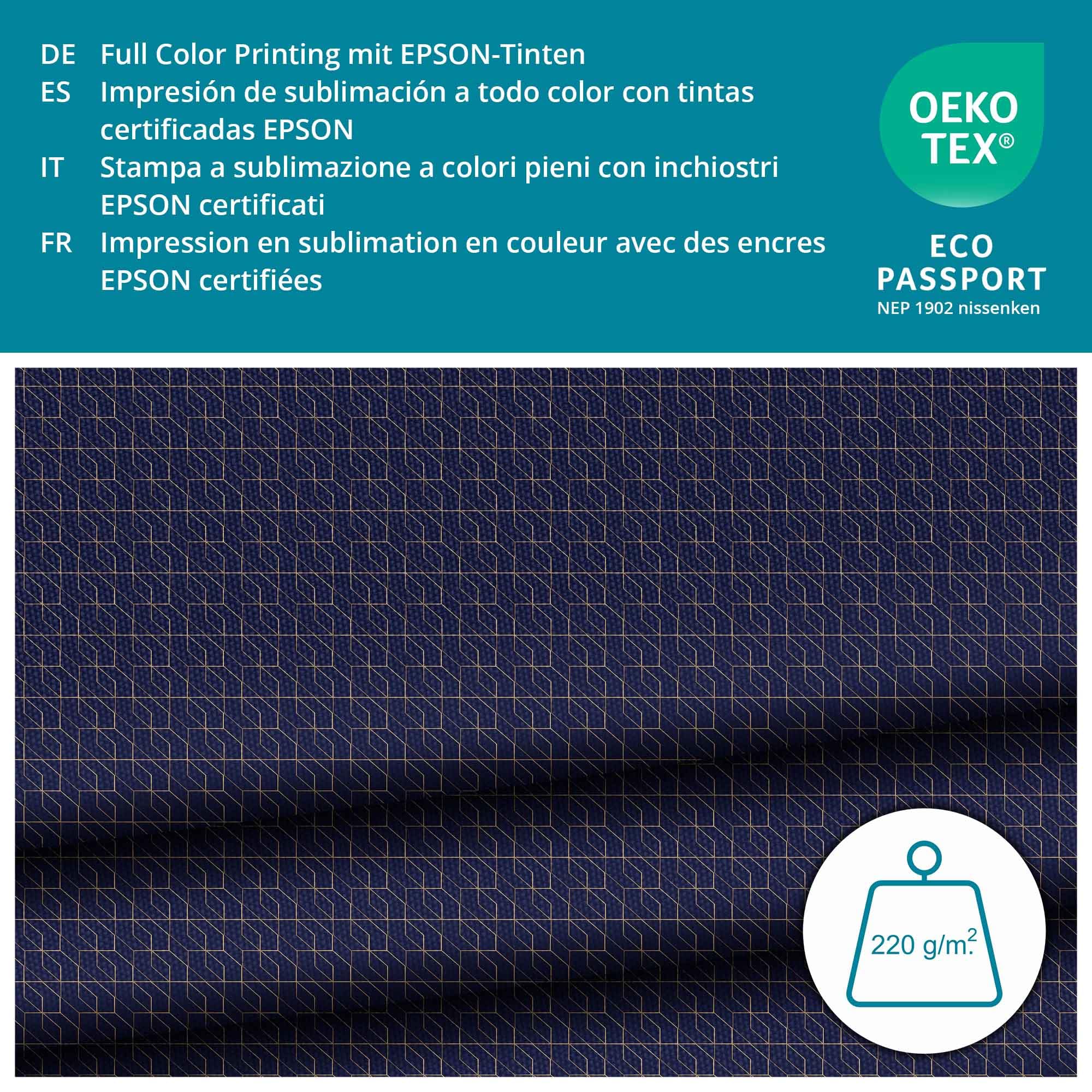 DreamRoots Tessuto Oxford Impermeabile 600D – 160 Cm Larghezza, 220 G/m² – Geometric Mosaic – Venduto Al Metro Per Esterni