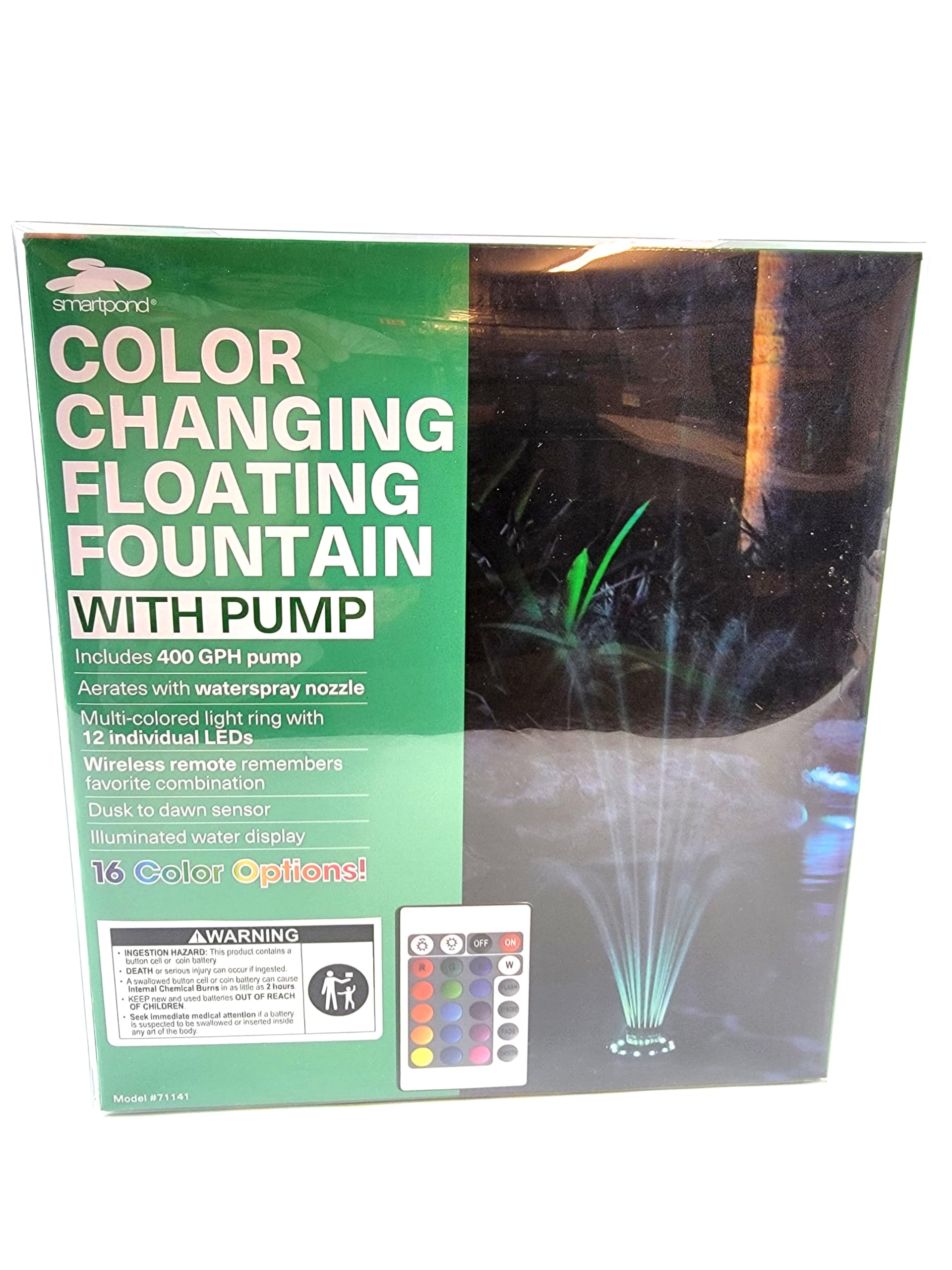 Smartpond Black Pond Floating Fountain