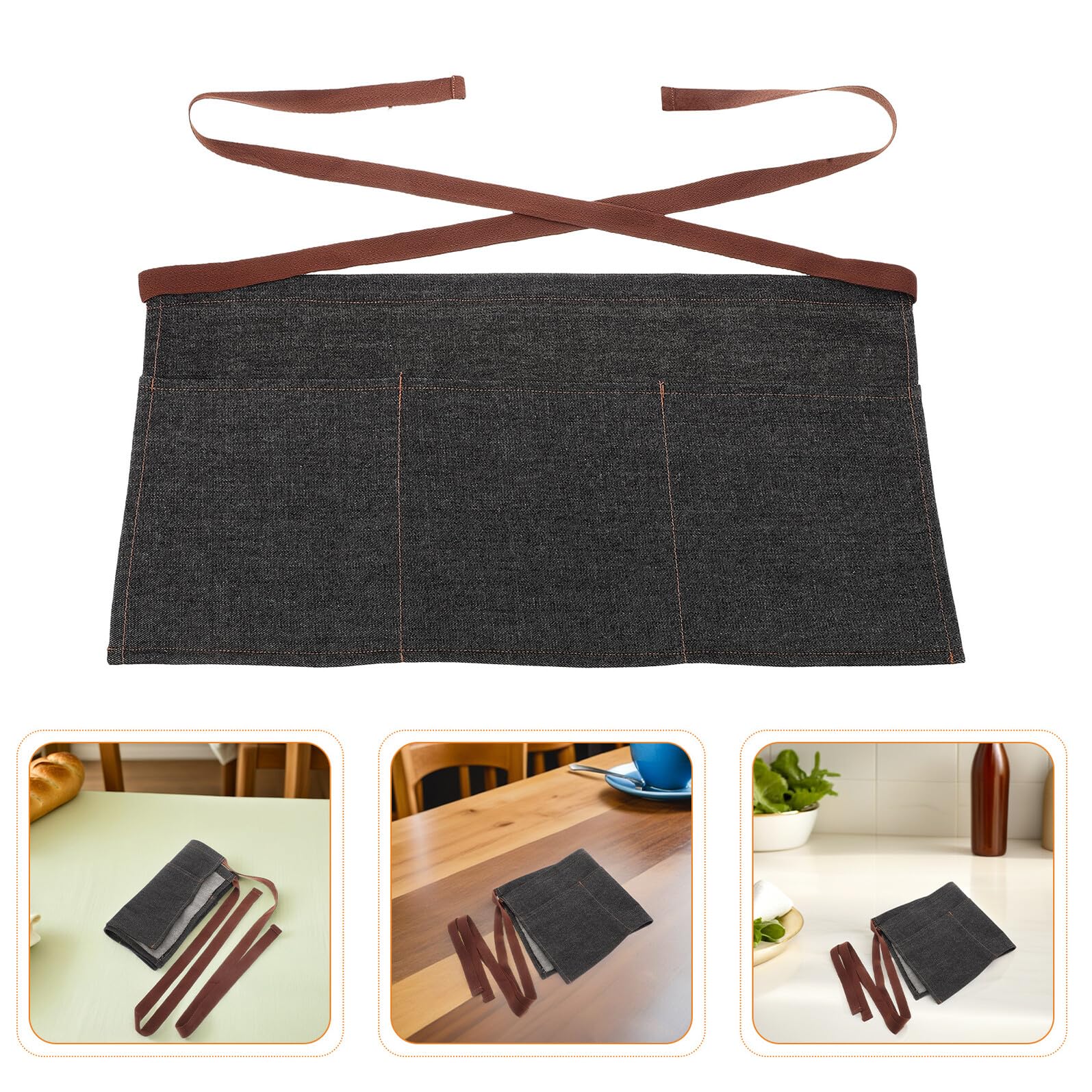 TOPBATHY 2piezas Delantal De Mezclilla Con Correa Ajustable Para Restaurante Cocina y Barbacoa Delantal Corto De Trabajo
