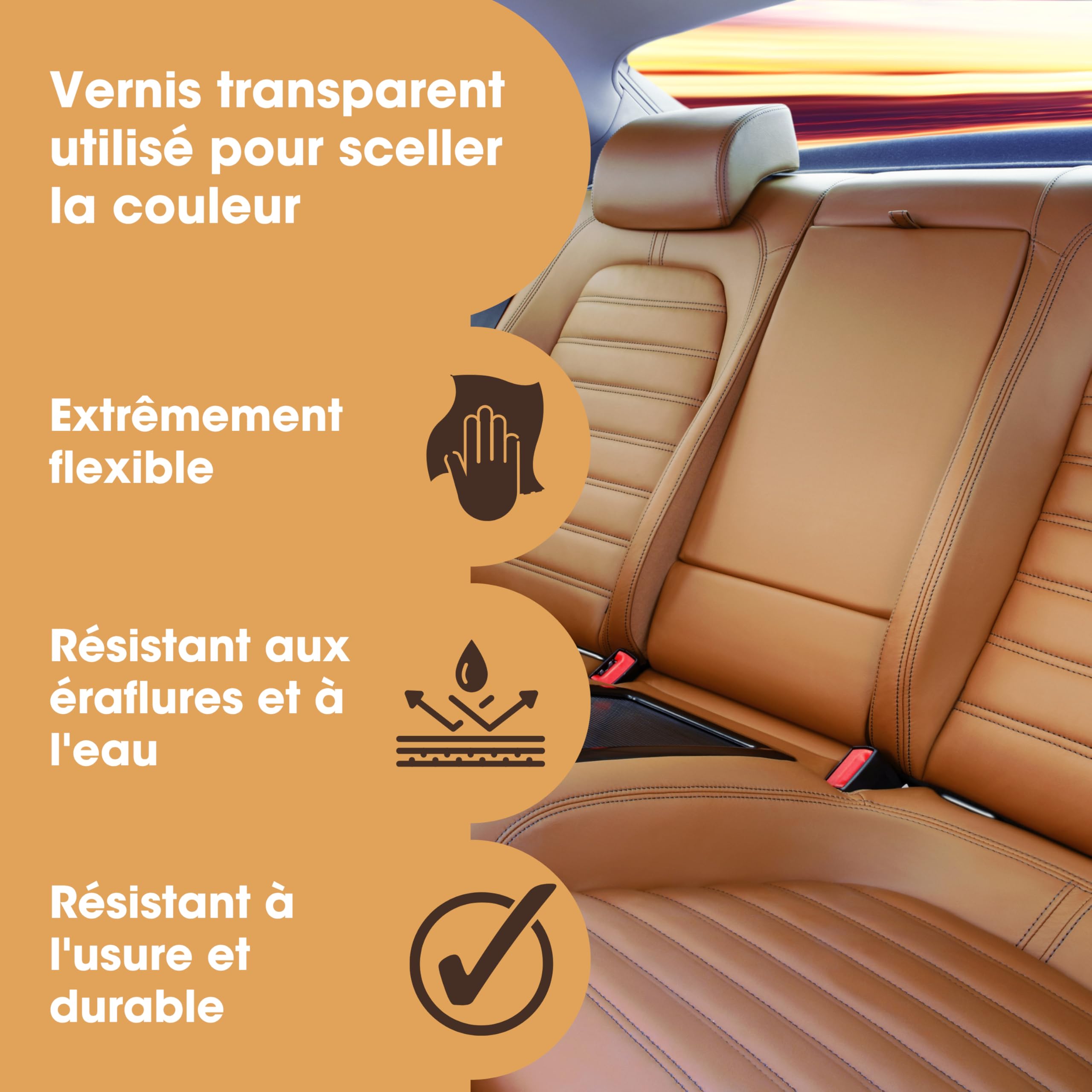Furniture Clinic Fixateur Cuir – 500 ml, Finition Brillante. Idéal pour Canapés, Intérieurs de Voiture, Sacs à Main, Fauteuils en Cuir etc.