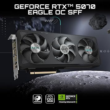 GIGABYTE GeForce RTX 5070 Eagle OC ICE SFF 12G Graphics Card 12GB 192-bit GDDR7 PCIe 5.0 WINDFORCE Cooling System GV-N5070EAGLEOC ICE-12GD Video Card Desktop Support
