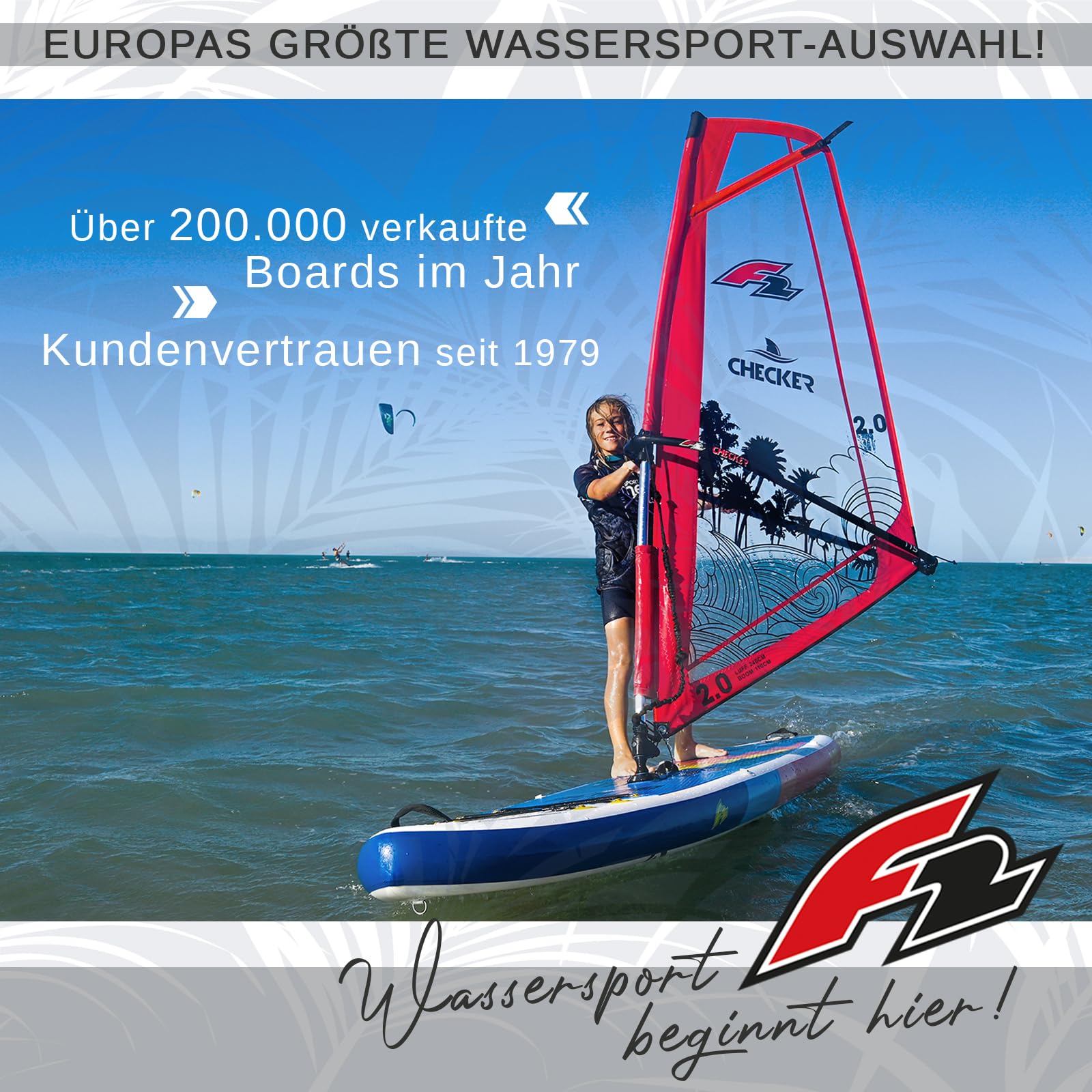 F2 Stand Up Paddle Board AXXIS WS Windsurf SUP Größe wählbar Blau 2024/2025