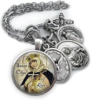 St. Olgas of Kiev Keychain, Necklace or Clip, Patron Saint Catholic Gift