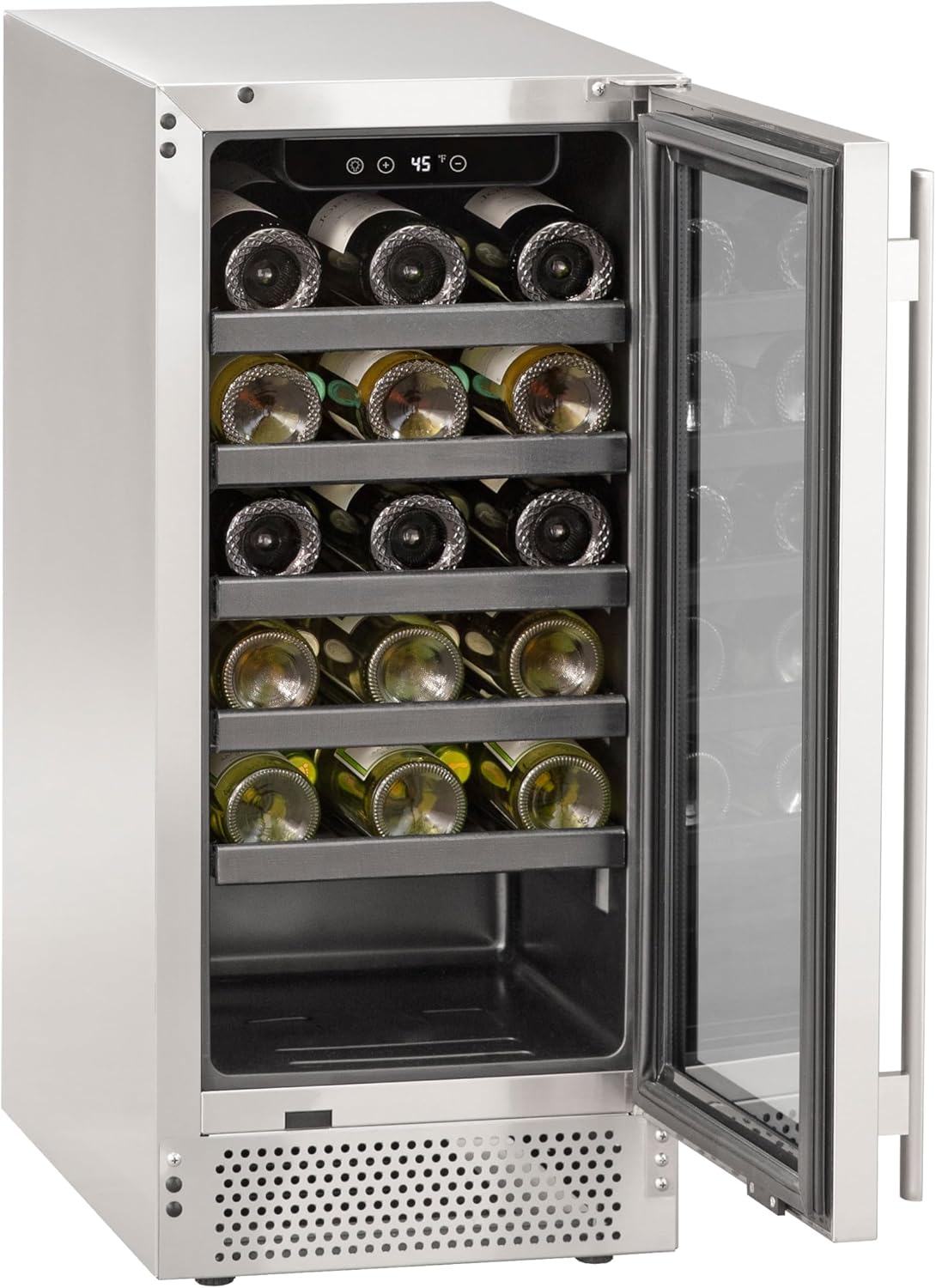 Marvel Northland Collection 24” Single Zone Undercounter Wine Refrigerator, 6 Full-Extension Wine Racks, Stores up to 49 Bottles of Wine, Indoor/Outdoor Rated