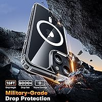 Vista 4 de TAURI - Funda magnética y delgada para iPhone 13 de 6.1 pulgadas, 3 en 1, no se pone amarilla, compatible con MagSafe, con 2 protectores