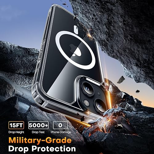 Miniatura 4 de TAURI 3 in 1 Magnetic for iPhone 13 Case, [Compatible with MagSafe] [with 2X Screen Protectors] Not-Yellowing, Military-Grade Protection Slim Phone