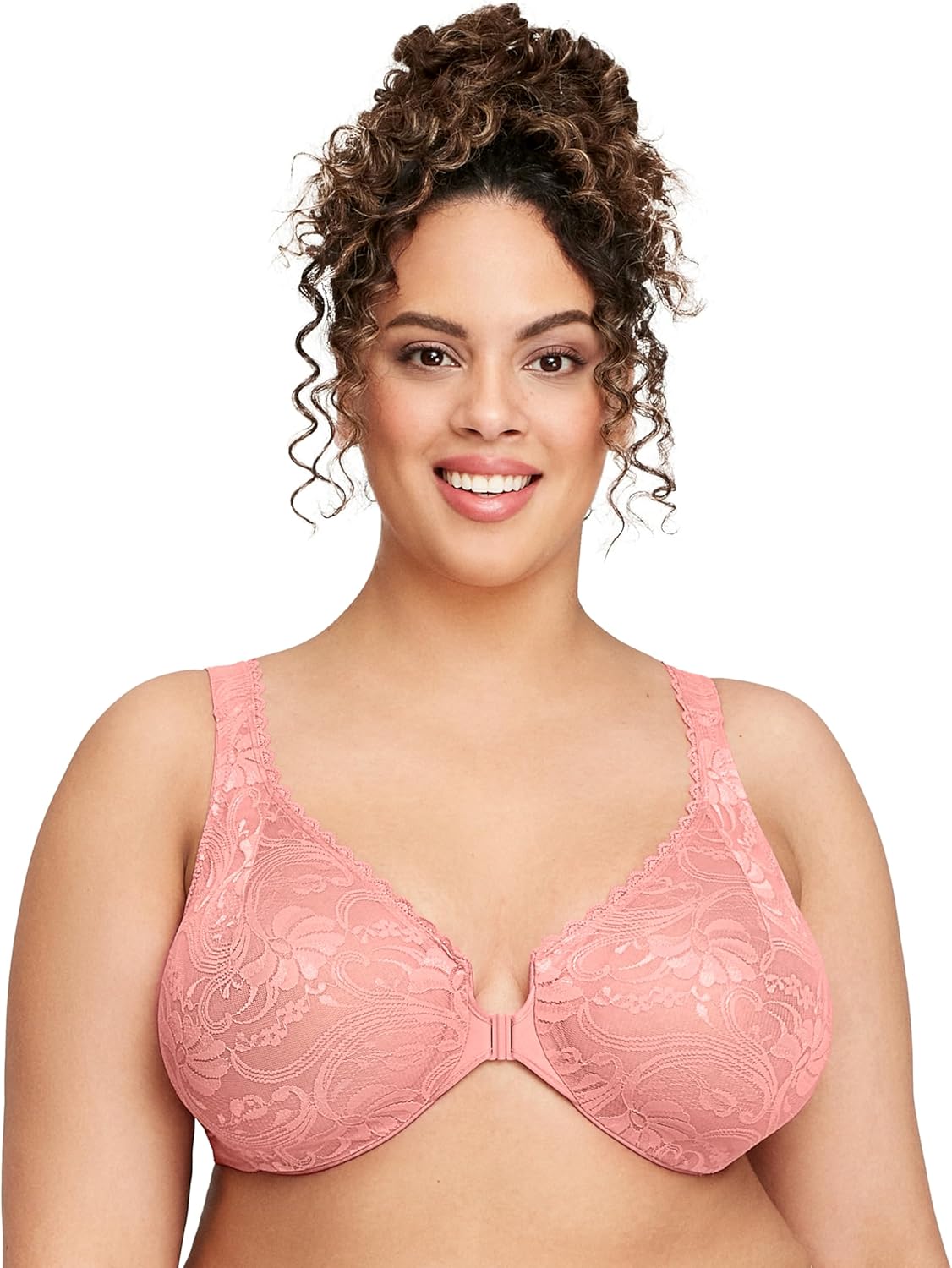 Glamorise Womens Wonderwire Lace Front-Closure Underwire #9245 - Image 7