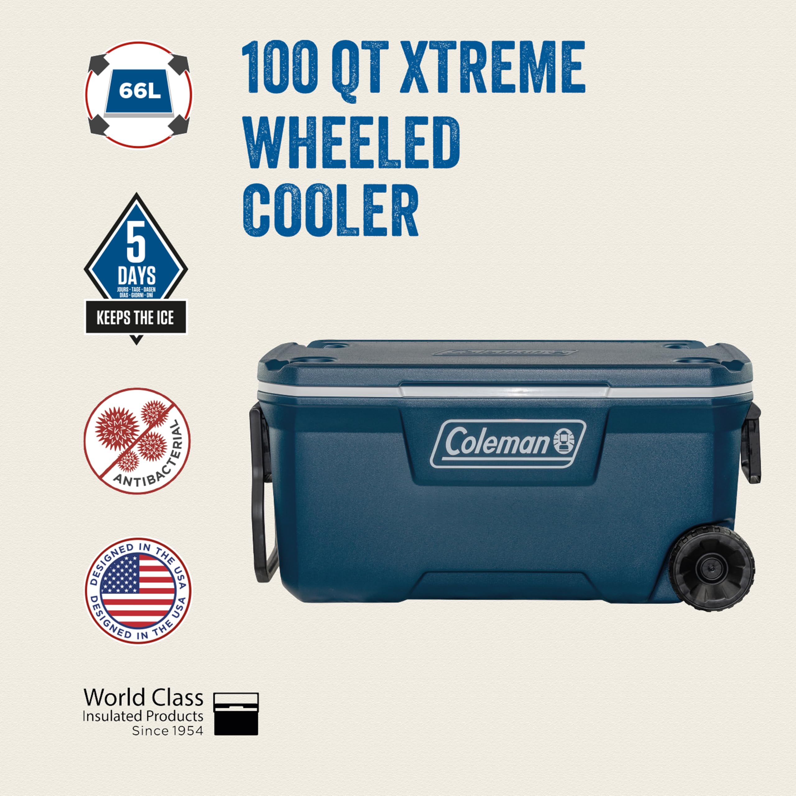 Coleman Xtreme 100QT glacière à roulettes