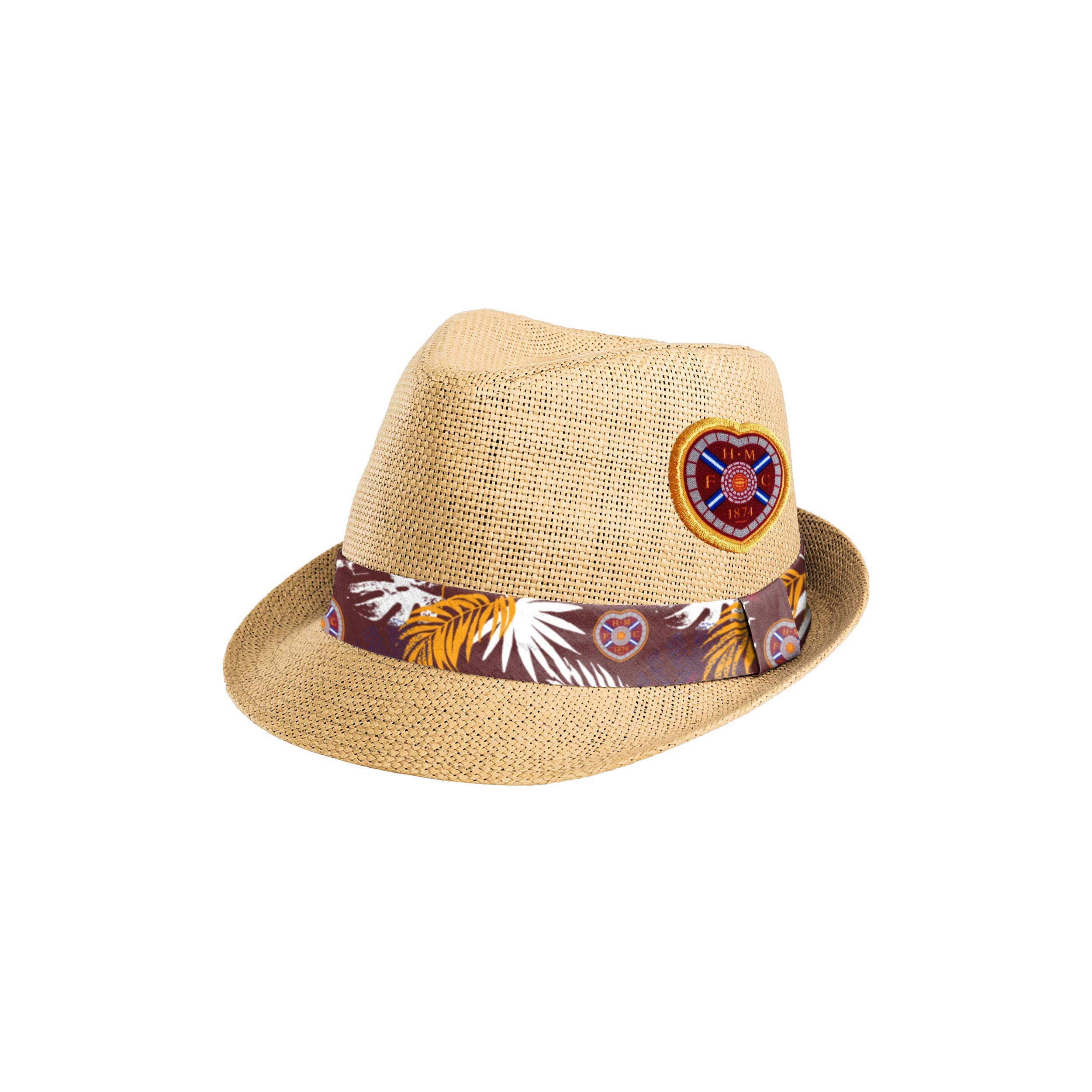 Foco Men's Hearts Official Heart Of Midlothian Fc Football Trilby Straw Sun Hat