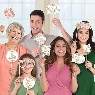 amscan Floral Design Photo Props for Baby Shower- 13 pcs.