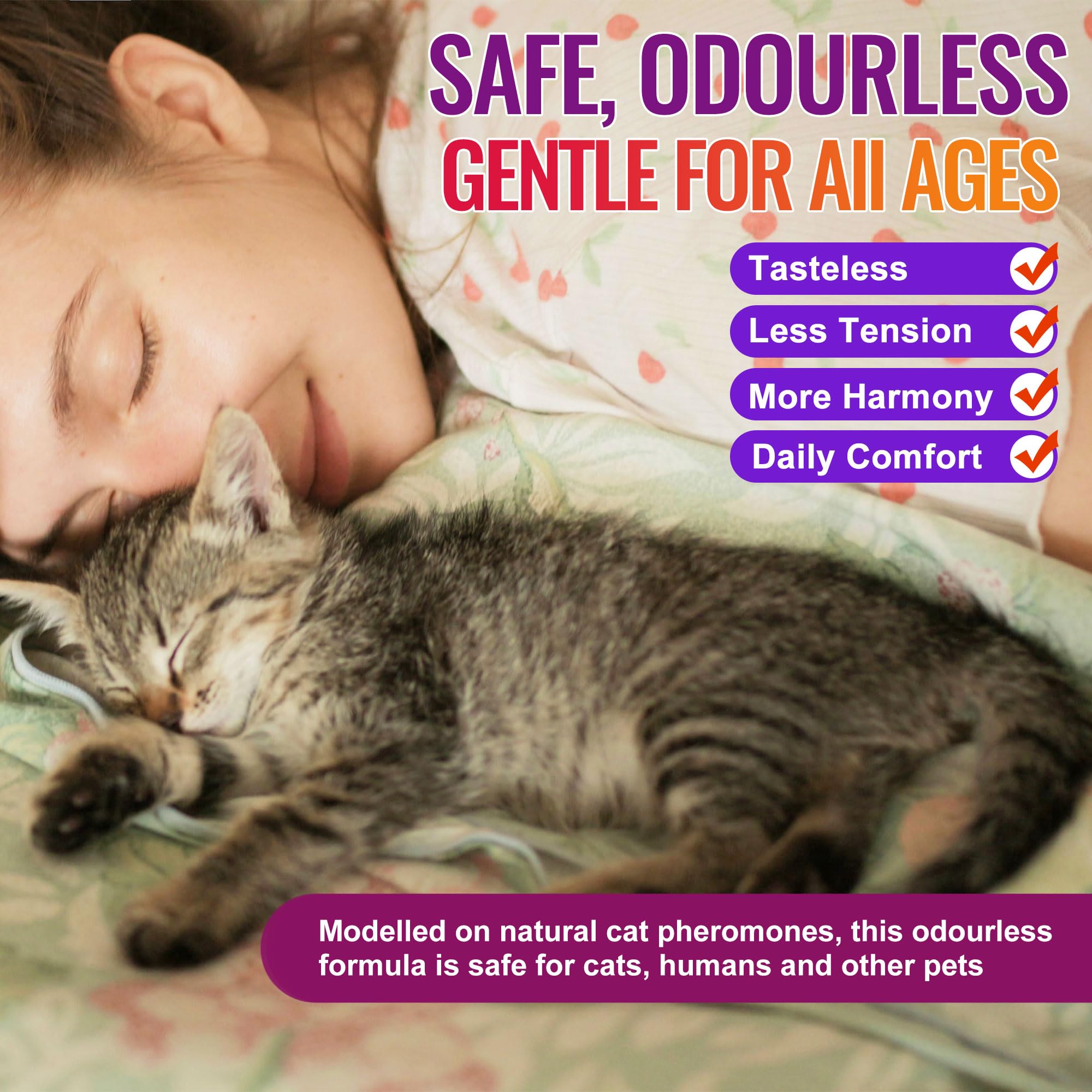 Petstoral Diffuseur de phéromones pour chat avec minuterie, programme intelligent de 4/8/12/24 heures, aide à réduire l'anxiété, la pulvérisation d'urine, les rayures et l'agression pour les maisons
