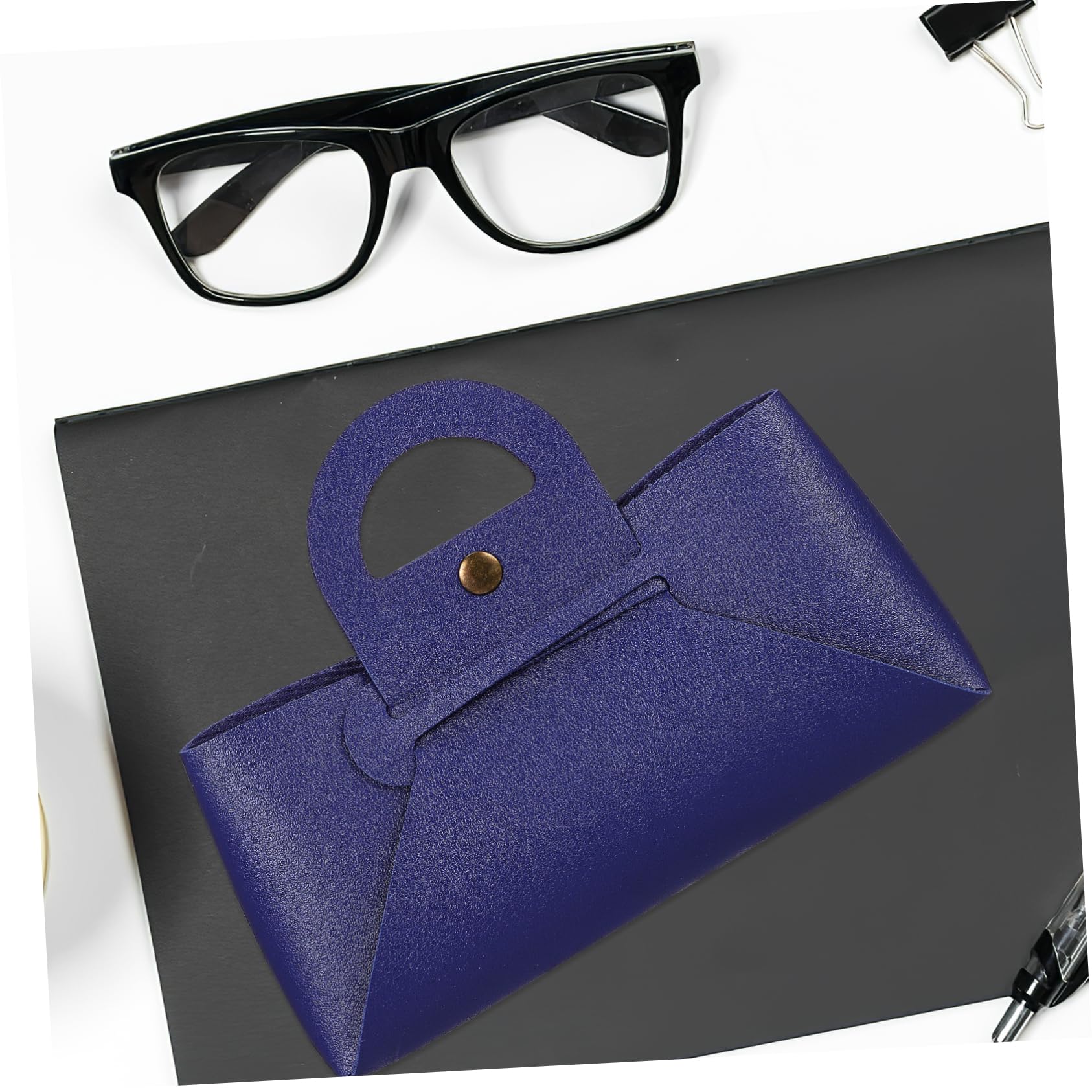 VALICLUD Set da 4 Custodie Occhiali in Pelle Pu con Chiusura a Bottone, Organizer per Occhiali da Sole Portatile per Feste Estive, Attività All'aperto e Viaggio