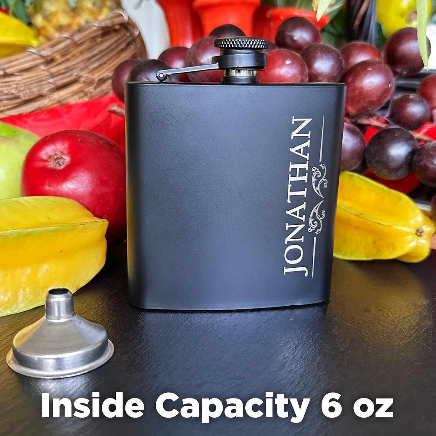 Personalized Custom Flask for Men, Groomsmen Flask, Engraved for Men, Women, Groom, Personalized Groomsmen Gifts, 6 oz with Mini Funnel (6)