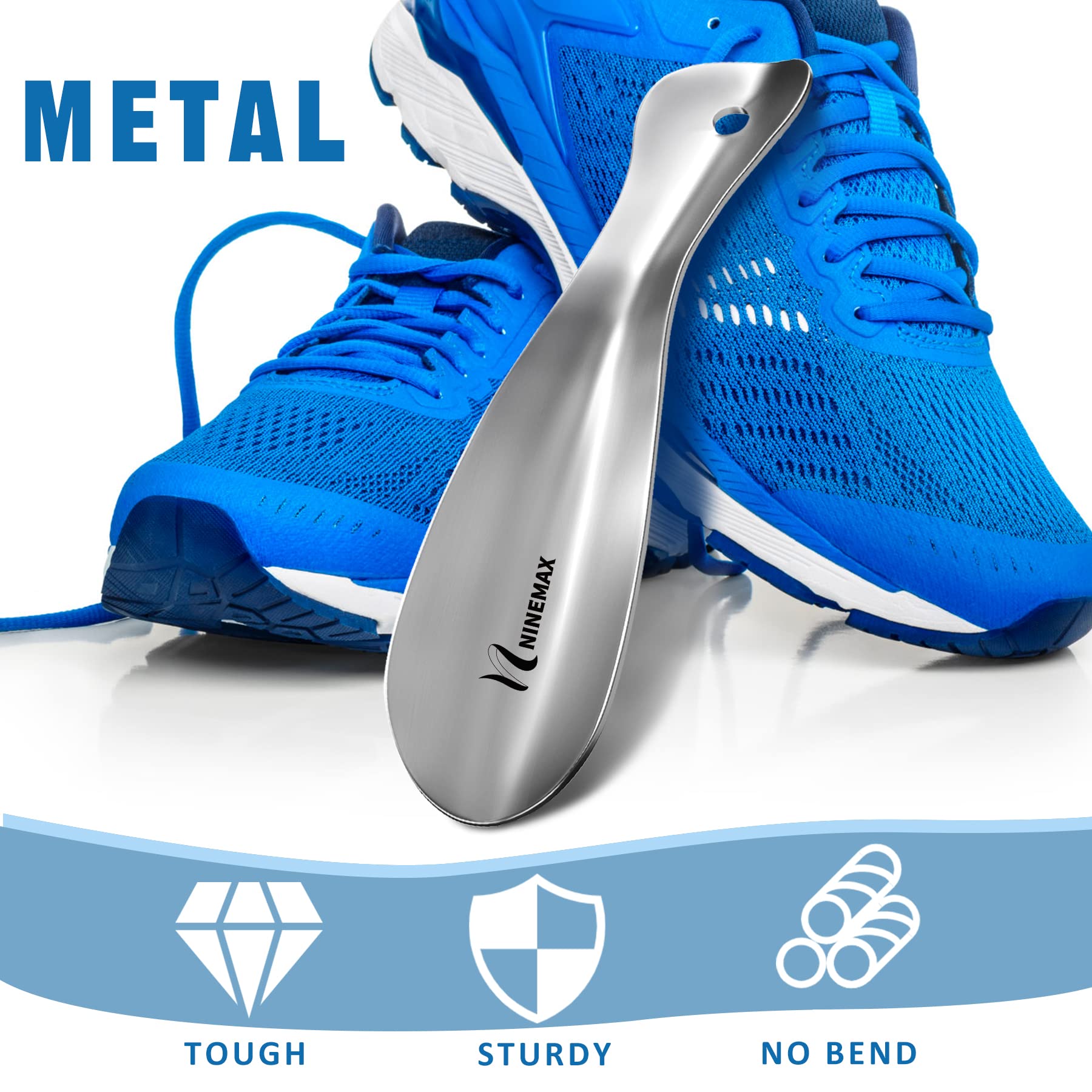 NINEMAX Small Shoe Horn Plastic, 7.5inch Travel Shoehorn For Men Women Elderly Kids, Shoe Spoon Short Helper For Boot (Pack Of 2