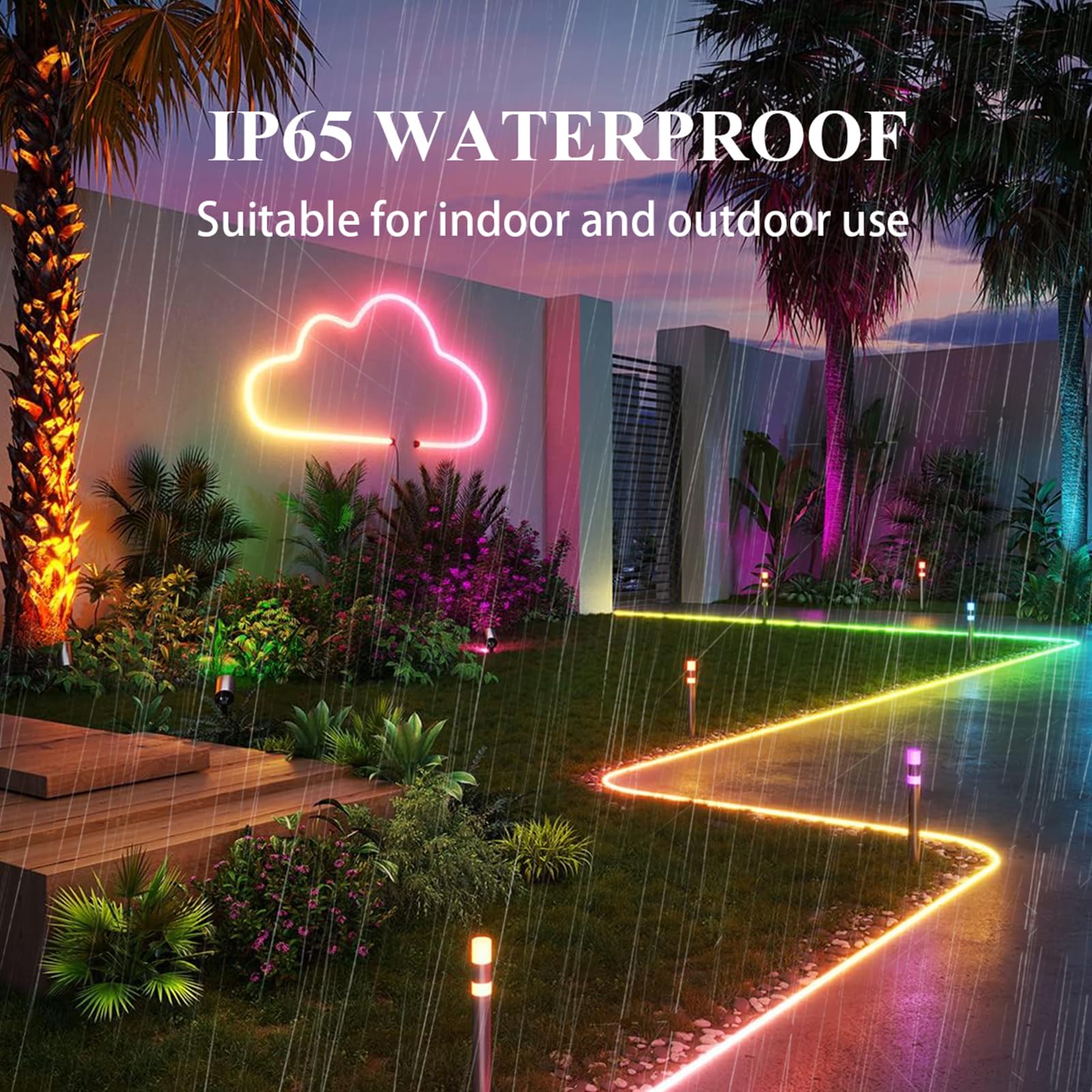 TENDIST 5M RVB Flexible Neon LED, IP68 Ruban LED Exterieur Etanche