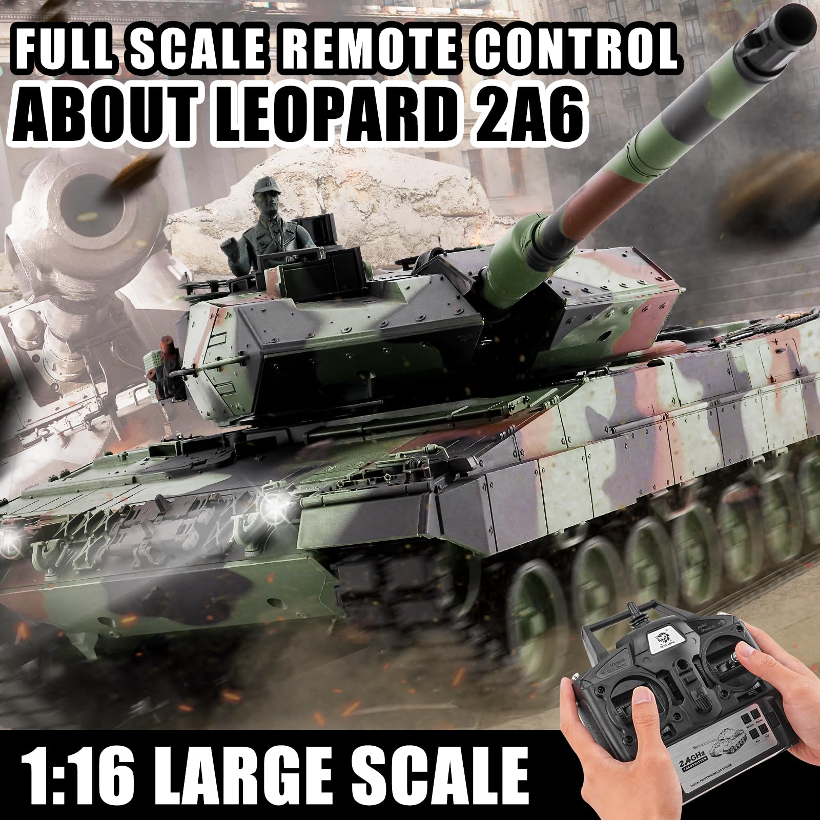 Rc Tanks For Adults 1:16 German Leopard 2A6 Main Battle Tank