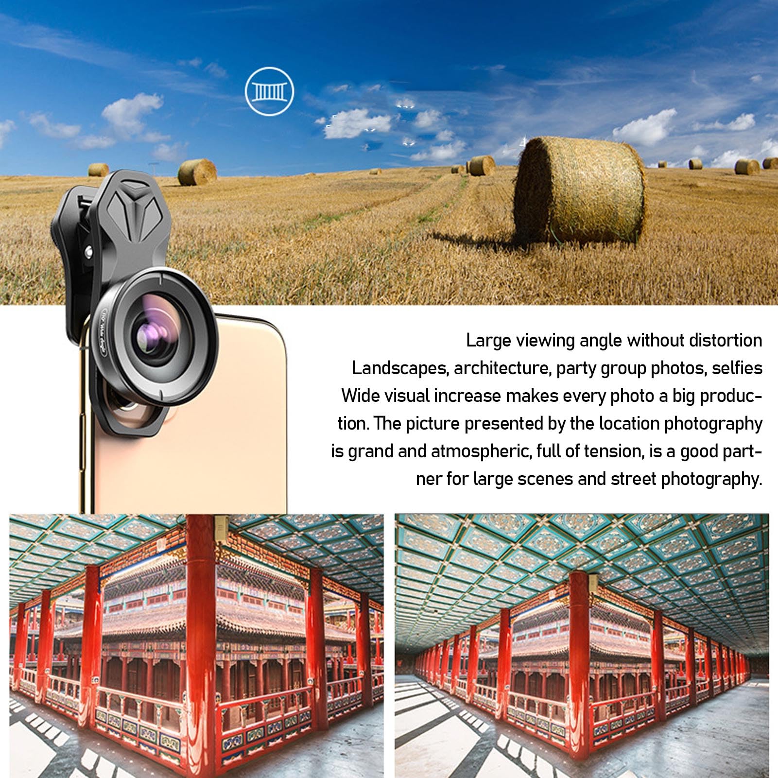 Annadue 5 w 1 Zestaw Obiektywu Aparatu Telefonicznego, 10x Makro, 2x Teleobiektyw i 195 ° Fisheye Obiektyw z Szerokim Kątem, Klip na Zestawie Fotografii Mobilnej do Smartfonów