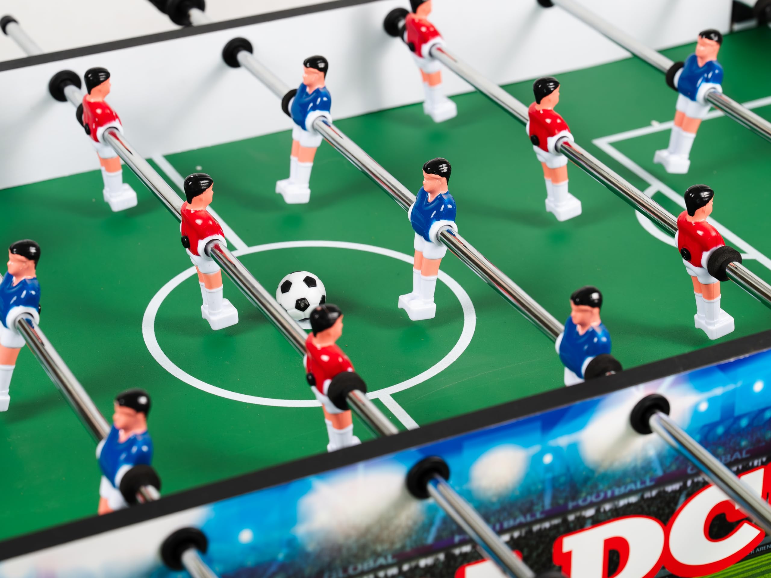 Teorema Giocattoli, calcio balilla edizione worldcup, biliardino da casa con 2 palline e segnapunti, tavolo calciobalilla per adulti e bambini, altezza 62 cm
