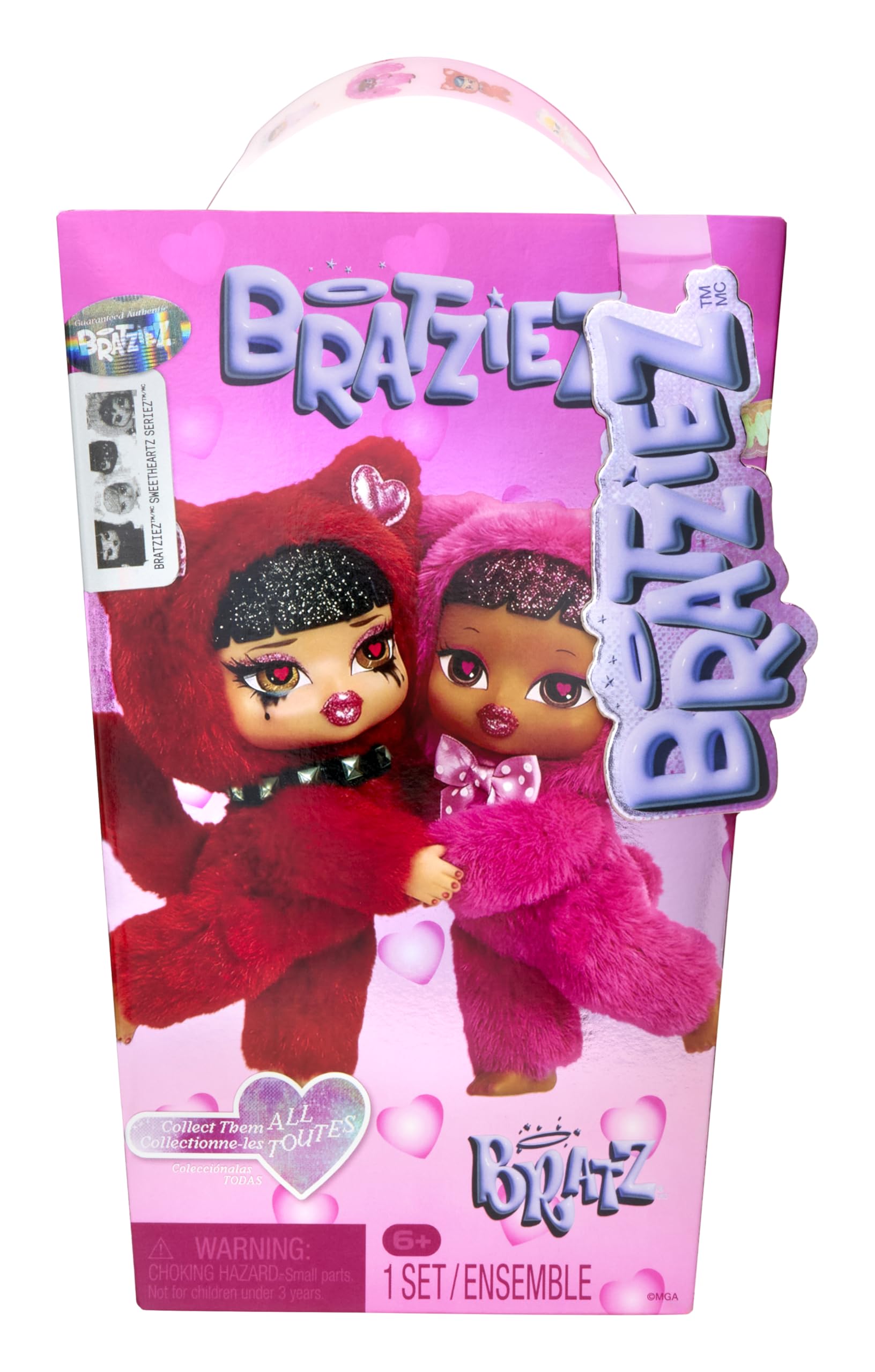 Bratz Bratziez Sweetheartz Plush Blind Box with Charm Clip and Accessory, Collectible Characters