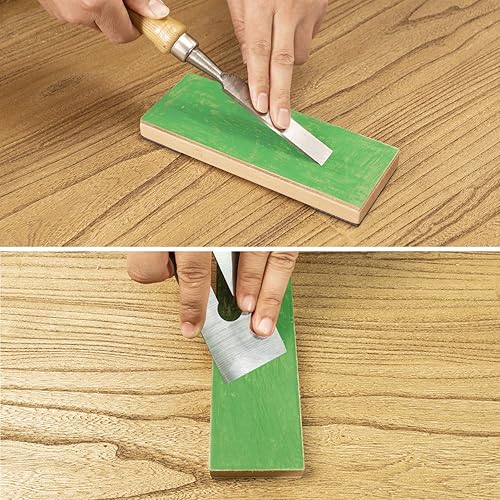 Miniatura 10 de SHARPAL 205H - Kit de cuero de doble cara (piel de vaca auténtica) de 13.2 x 2.4 pulgadas con compuesto de pulido y guía de ángulo de 2 onzas