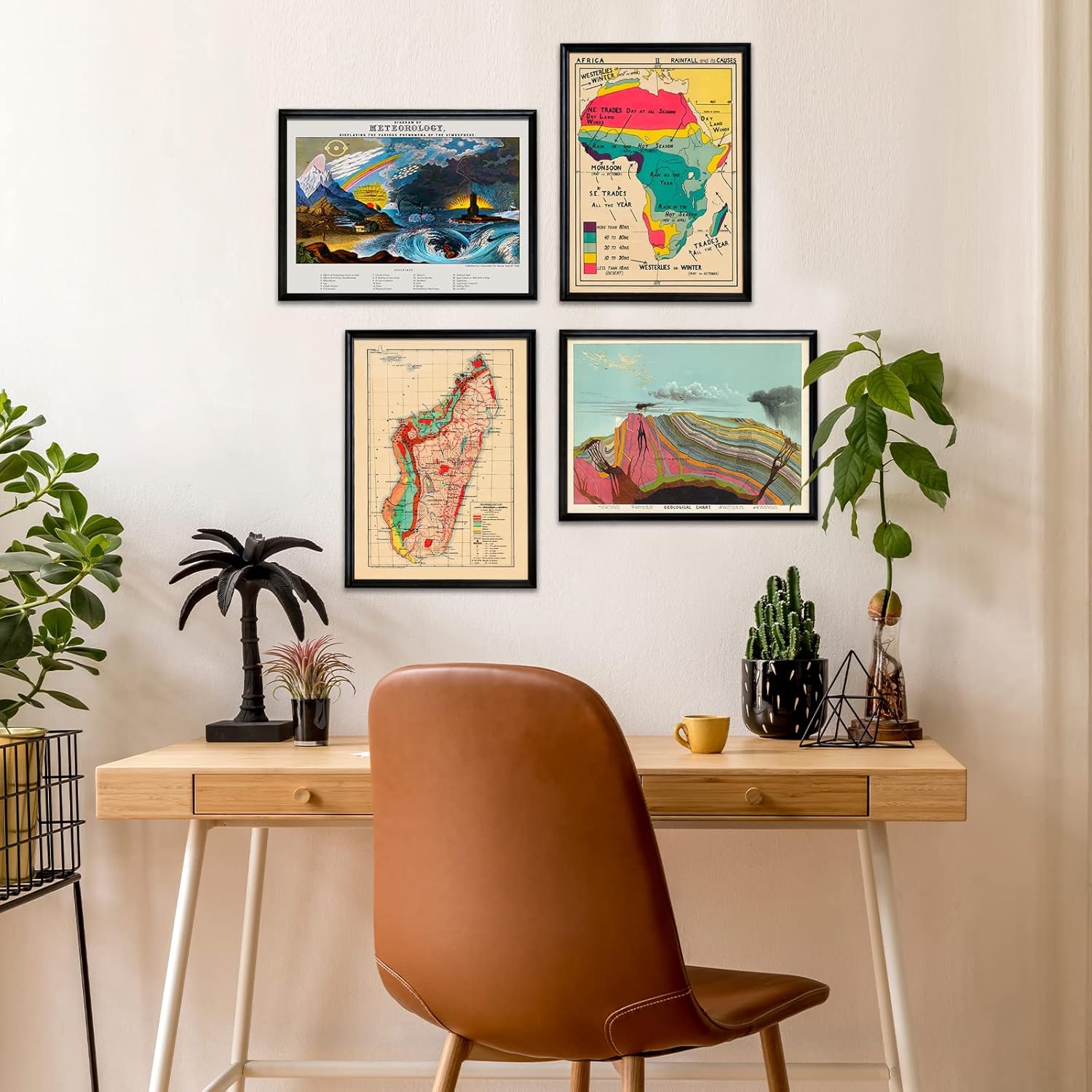Geological Chart & Educational Posters - Famous Analysis of Geological Structures Vintage Geology Science Poster Earthy Room Decor | Geode Scientific Illustration Prints Landscape Wall Art (16x20)