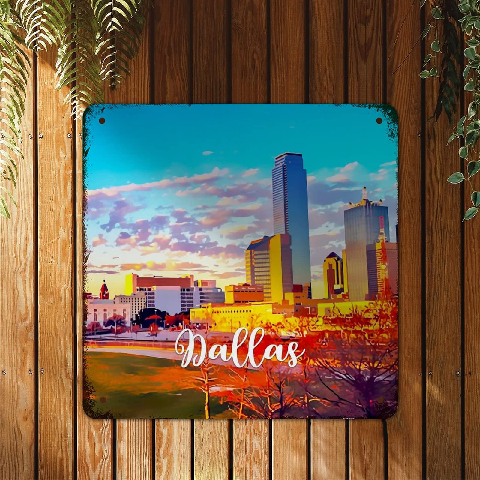 Décoration rustique Dallas en métal durable pour chambre