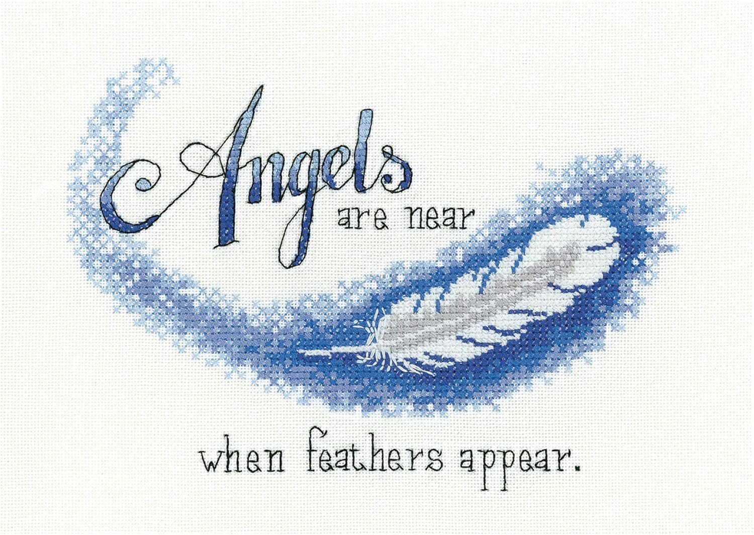 Heritage Counted Cross Stitch kit Aida Angels are Near, PUAN1590-A, 17,5x12,5cm, DIY