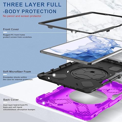 Miniatura 9 de SUPFIVES Funda para Samsung Galaxy Tab S9 Plus de 12.4 pulgadas 2023 funda protectora militar mejorada a prueba de golpes para tableta S9 Plus 12.4