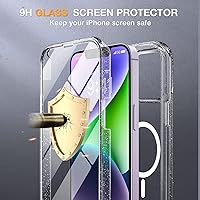 Vista 396 de Miracase - Funda magnética para iPhone 13 Pro Max de 6.7 pulgadas (compatible con MagSafe), transparente, completo, protector de pantalla de vidrio