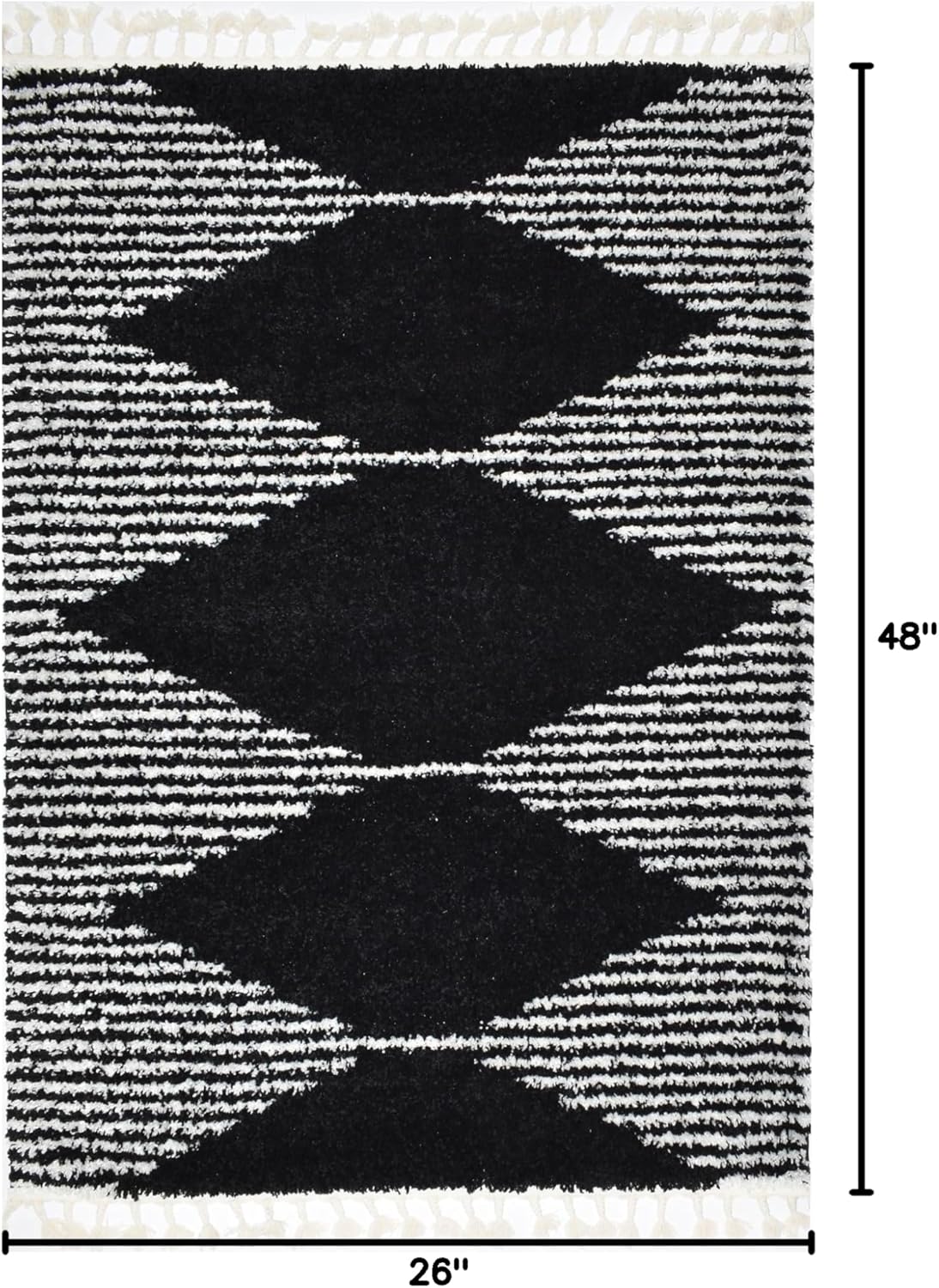 Rugs America Moon MS30C Moroccan Tribal Non-Shedding & Soft to Touch, Ideal for High Traffic Areas in Living Room, Bedroom Area Rug, 2'2" x 4'0"