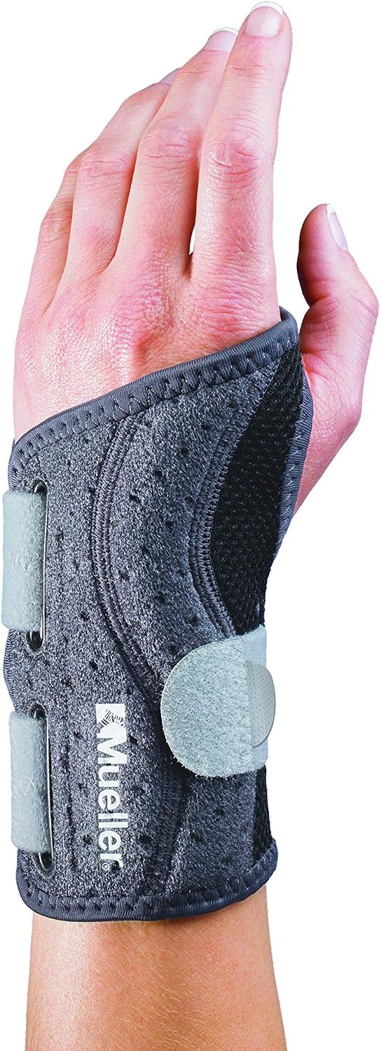 Mueller Sports Medicine Adjust-to-Fit Wrist Brace, Wrist Pain Relief Support for Men and Women, Ideal for Carpal Tunnel, Tendinitis, Arthritis, One Size