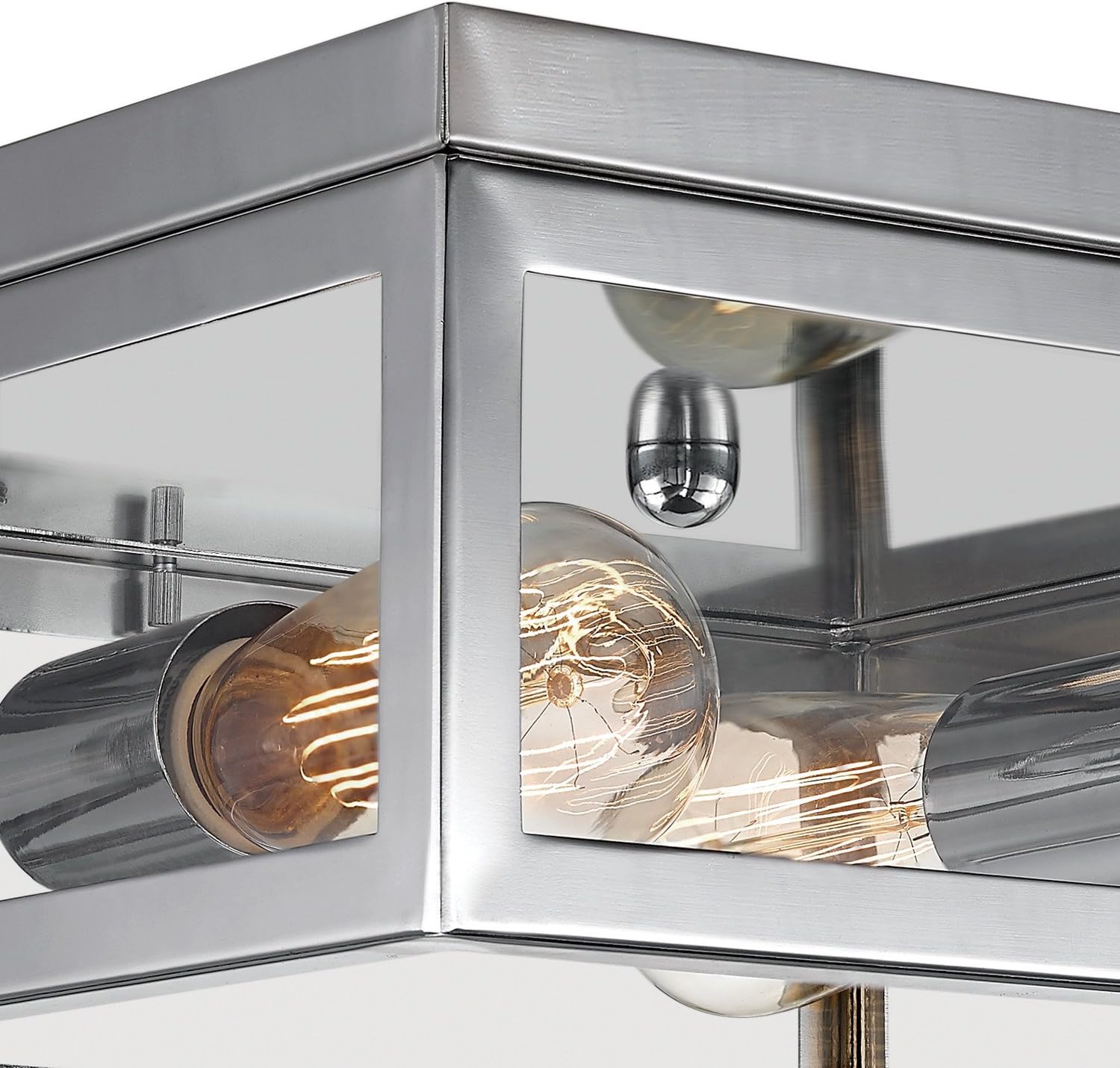 Tор Brаndѕ Globe Electric 65747 Memphis Light Flush Mount, Chrome with Clead Glass Panes, 5.12