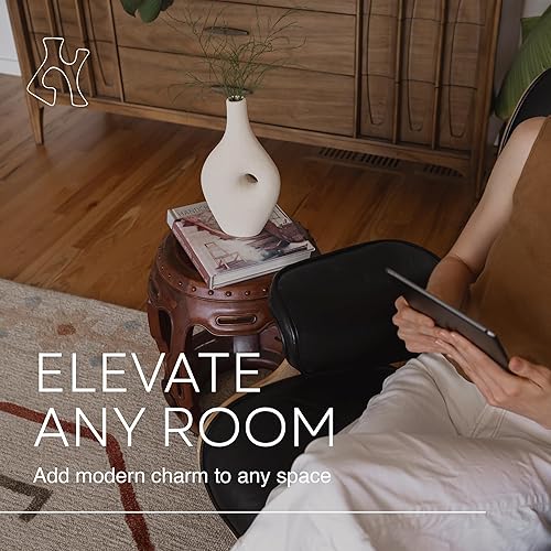 Miniatura 4 de Silke Genie - Jarrón decorativo moderno grande, color blanco