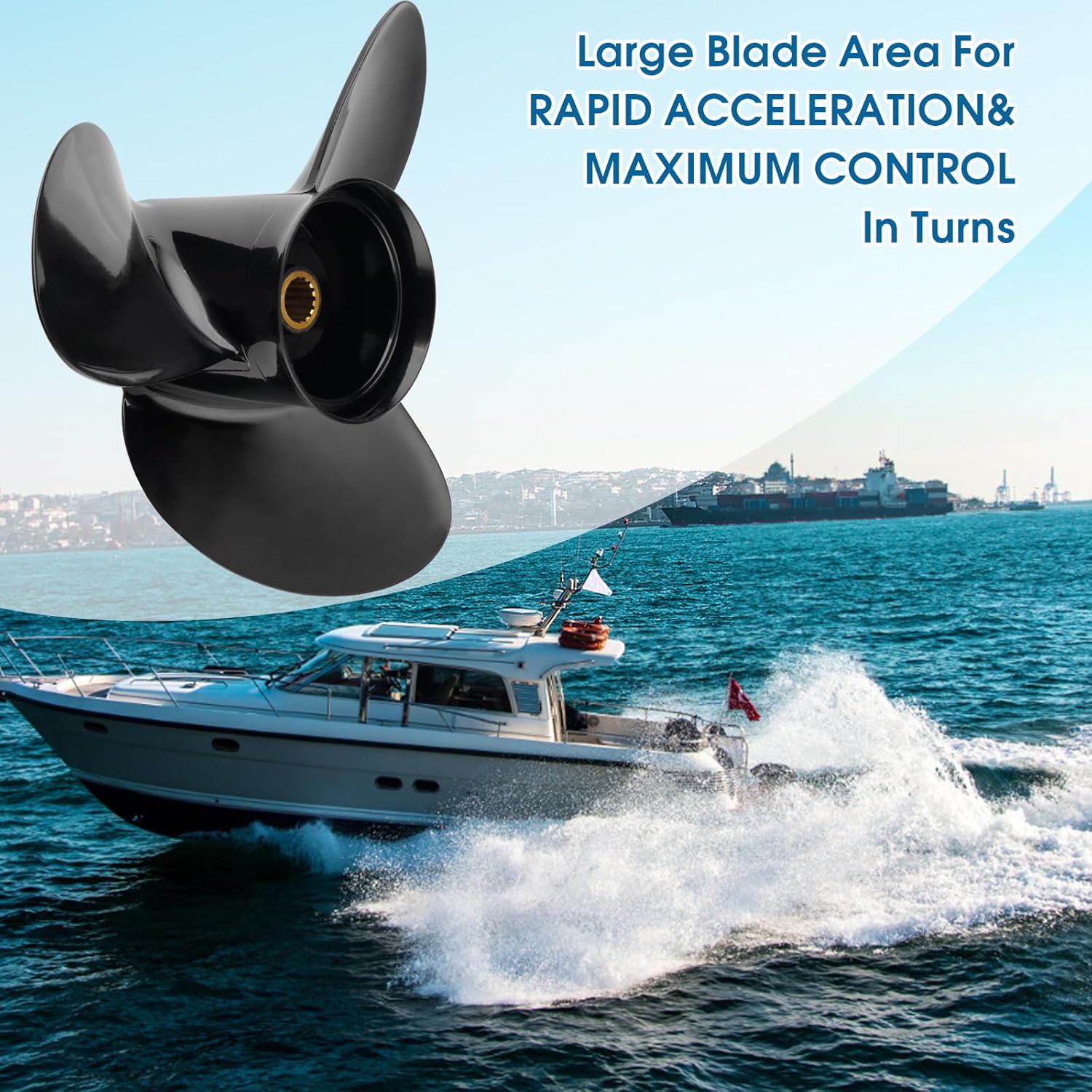14 1/2 x 19 765188 Aluminum Outboard Boat Propeller for BRP,Johnson,Evinrude OMC SternDrive 135-300HP 15 Spline Tooth RH