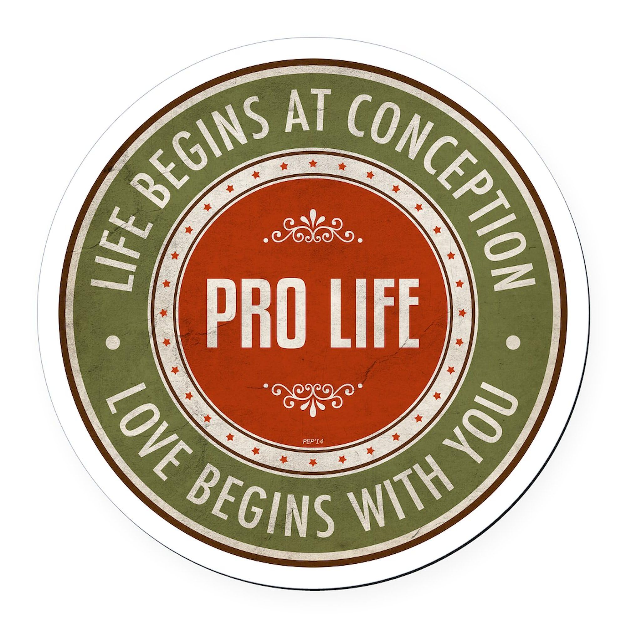 CafePress Pro Life Round Car Magnet, Magnetic Bumper Display