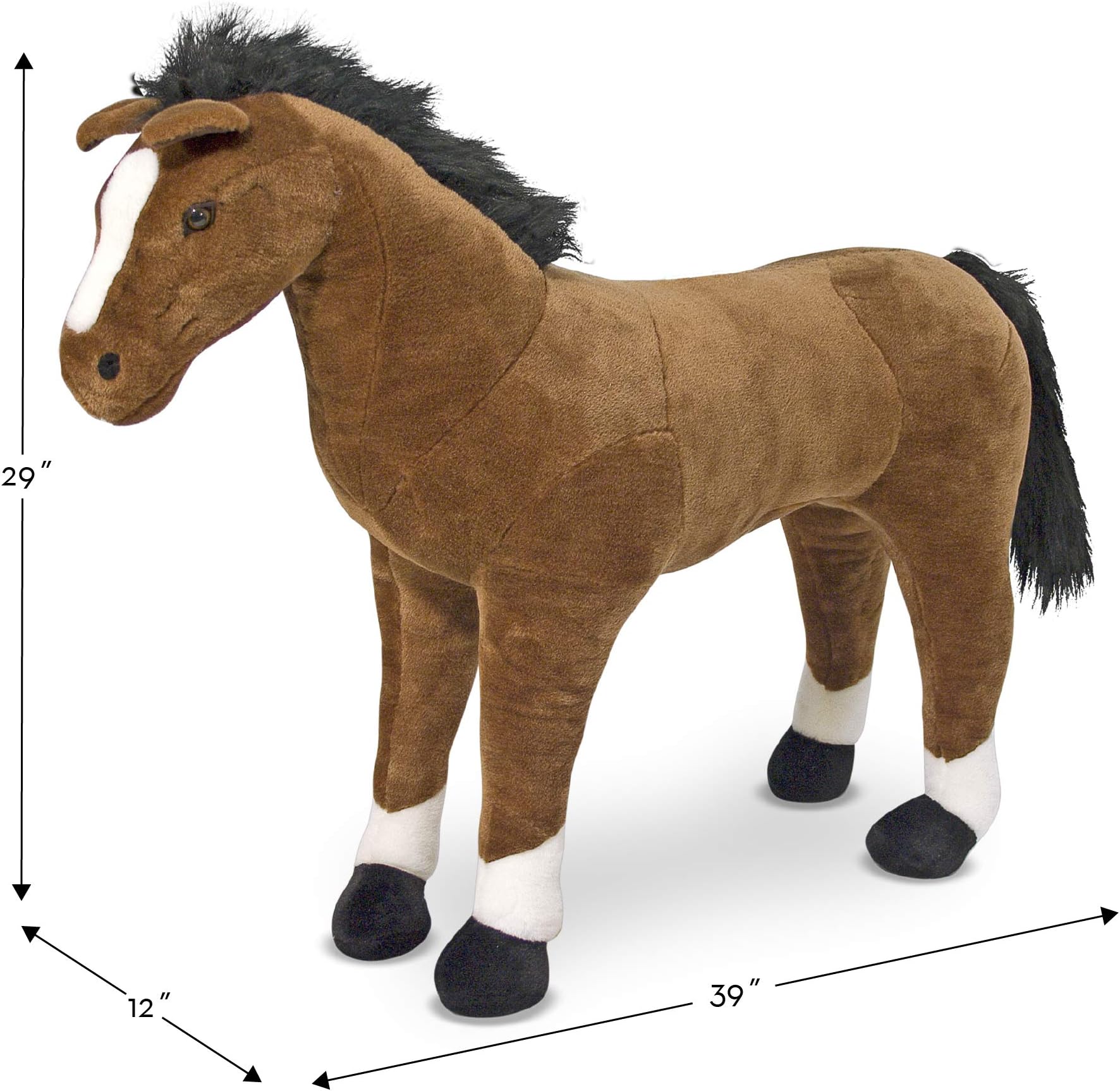 large stuffed horse with saddle