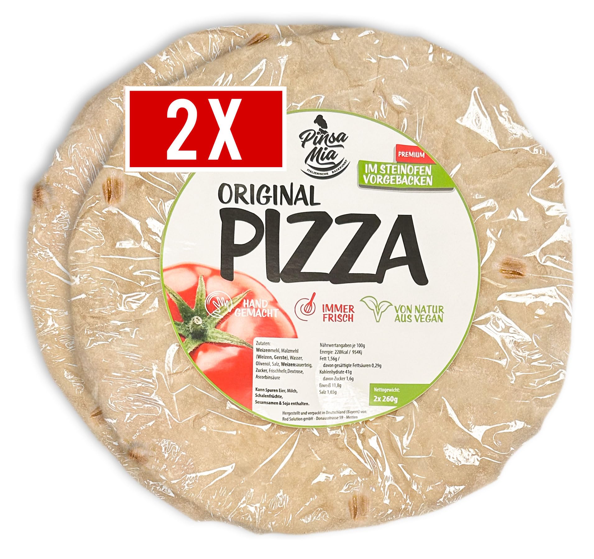2 x Pizza Original (Pizzaboden, vorgebacken)