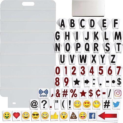 Miniatura 8 de KitAbility Juego social premium de 4 pulgadas para letreros blancos de acera estilo swinger, incluye 1 tablero de mensajes con pistas y 350 letras,