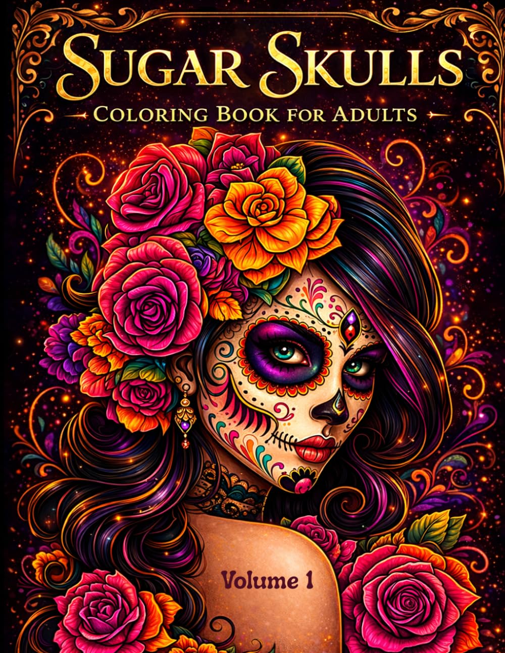 Sugar Skulls Coloring Book for Adults Bold and Relaxing Día de los Muertos Designs for Stress Relief and Creativity