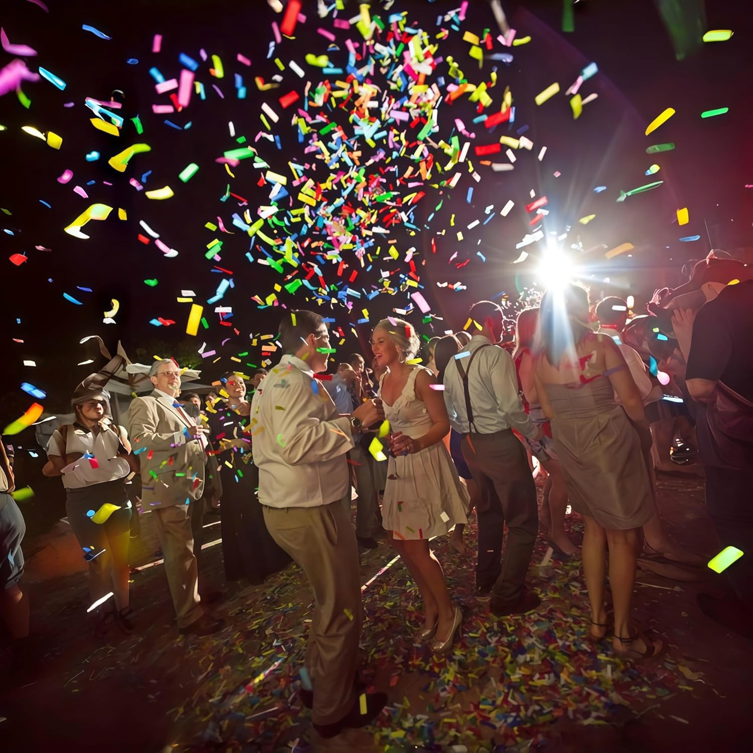 Confetti Cannons Multicolor Party Poppers Confetti Shooters,Biodegradable 100% and Air Powered Party Confetti Popper Perfect for Birthday, Graduation,and Other Party Or Celebration (2PCS)