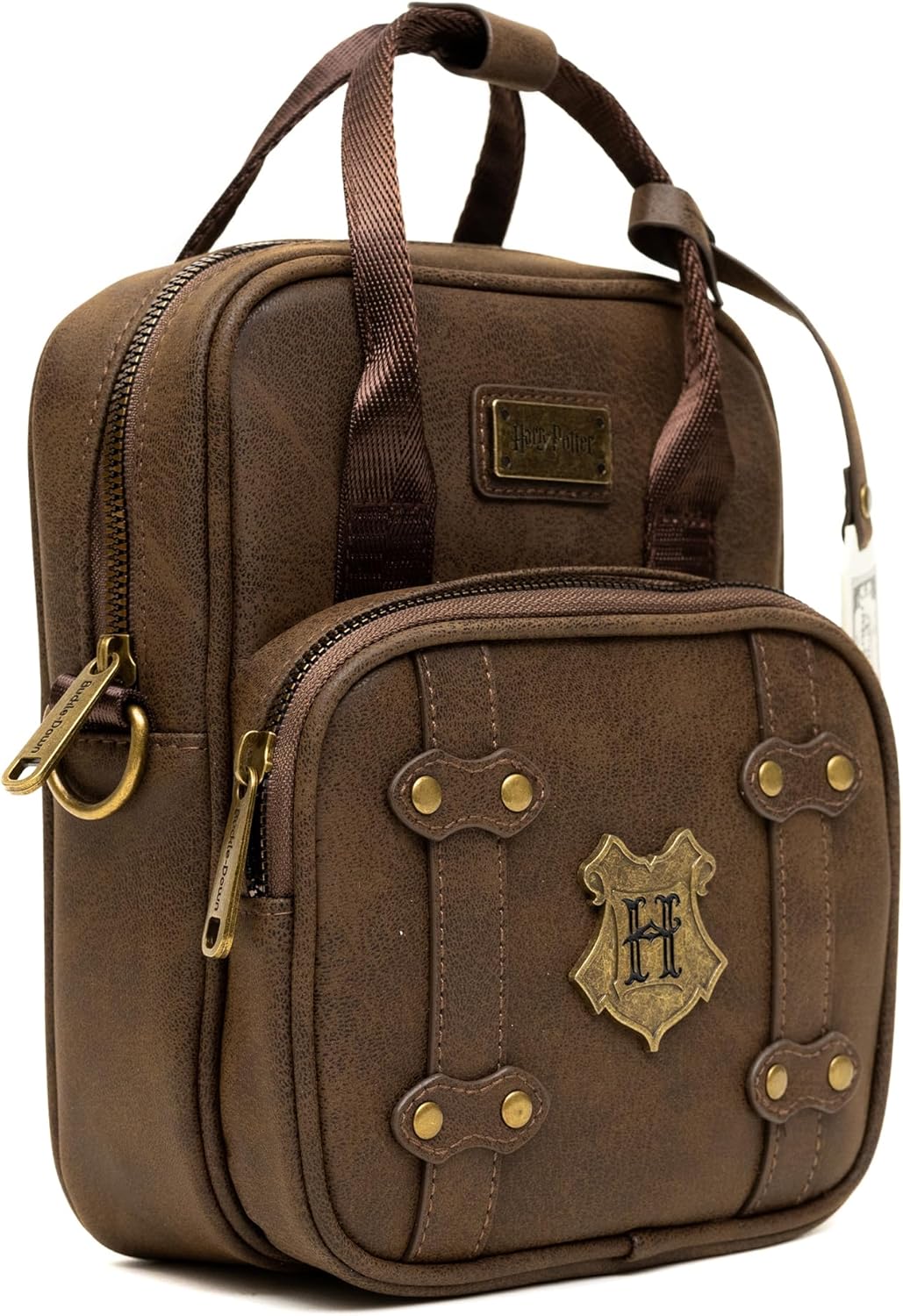 The Wizarding World of Harry Potter Bag, Crossbody, Harry Potter Hogwarts School of Witchcraft and Wizardry Brown, Vegan Leather