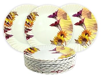 Melamine Half Plates: Lightweight Melamine Round 8 Inch Snacks Plate/Melamine Dinnerware/Pack of 12 Plates