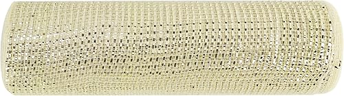 Miniatura 8 de MEEDEE Cinta de malla dorada, cinta de malla decorativa dorada de 10 pulgadas de ancho, cinta de malla dorada para árbol de Navidad, rollo de malla