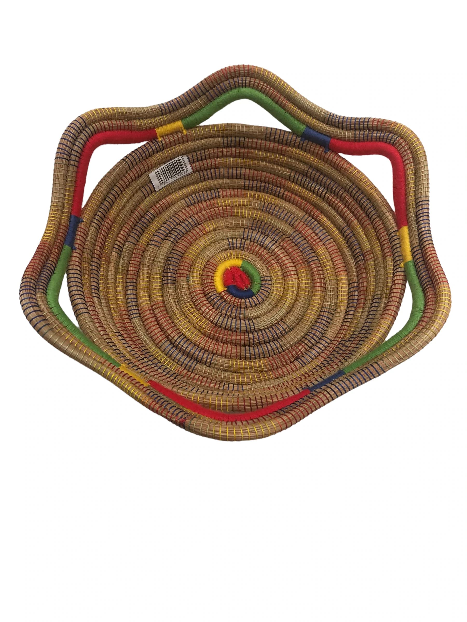 Best Guide Store, Handmade Pine Needle Multicolor Basket, Decorative Hampers, Woven Fruit or Bread Basket, Serving Basket. Woven Basket for Organizer.