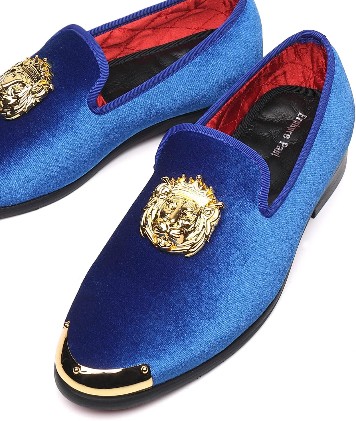 Men's Loafers Velvet Gold Buckle Party Prom Shoes - Image 3